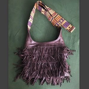 Boho Leather Fringe Bag